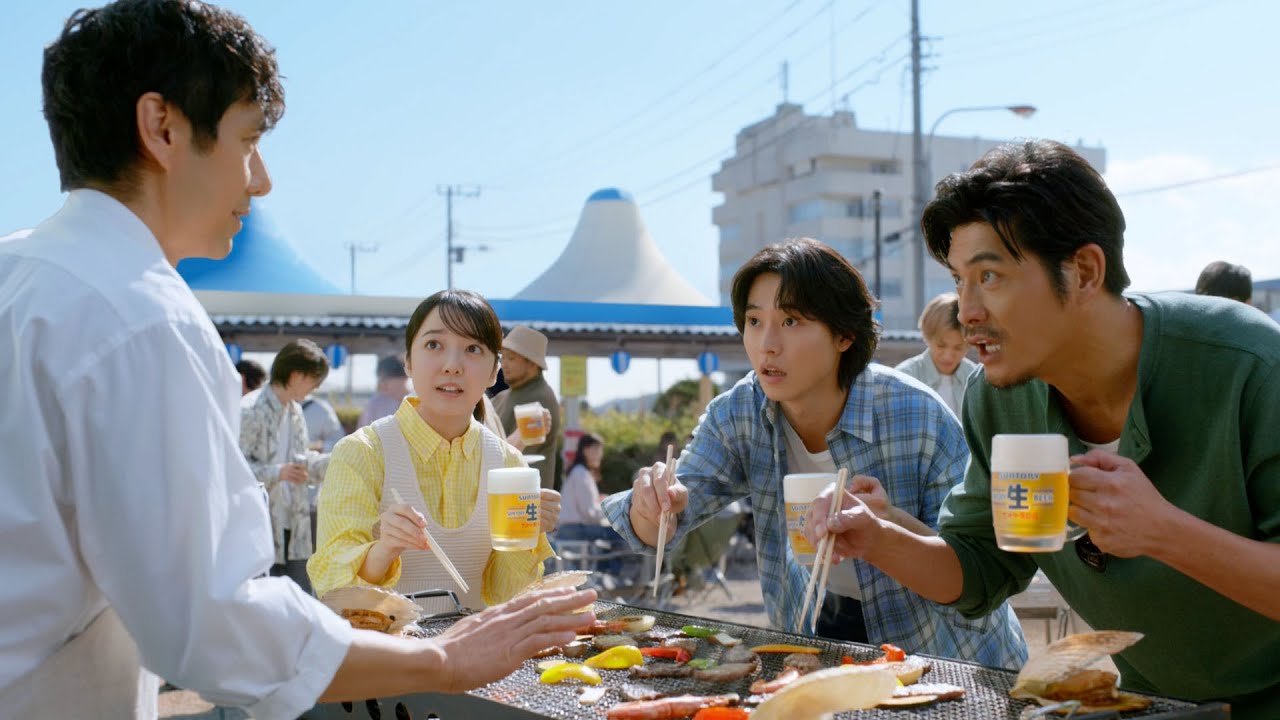 サントリー生ビール『生奉行』篇 15秒  山﨑賢人 上白石萌音 坂口憲二  西島秀俊