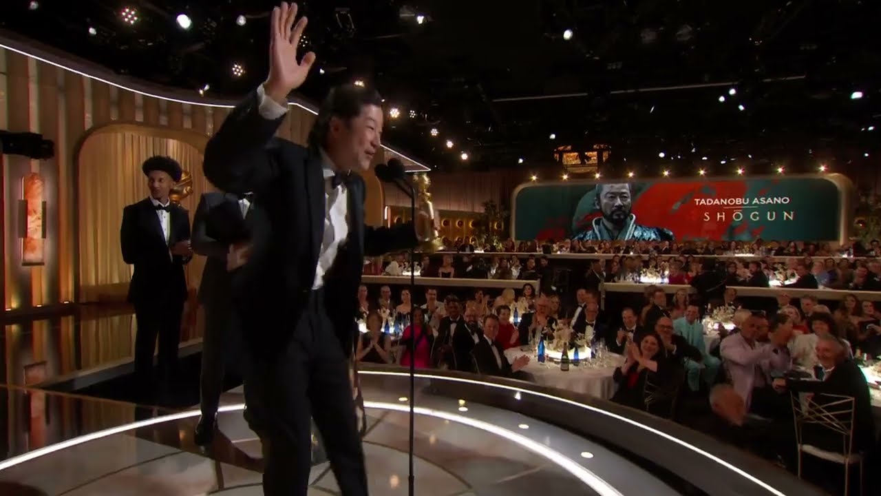 Have you ever seen a man more happy to win a Golden Globe than Shogun's Tadanobu Asano?