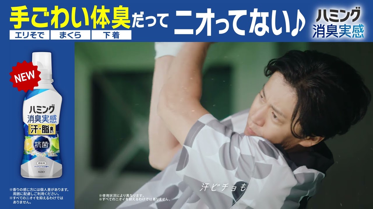花王 ハミング消臭実感 汗・脂臭タイプ ハミングの歌 夏篇 L字素材30秒 動画広告 小栗旬