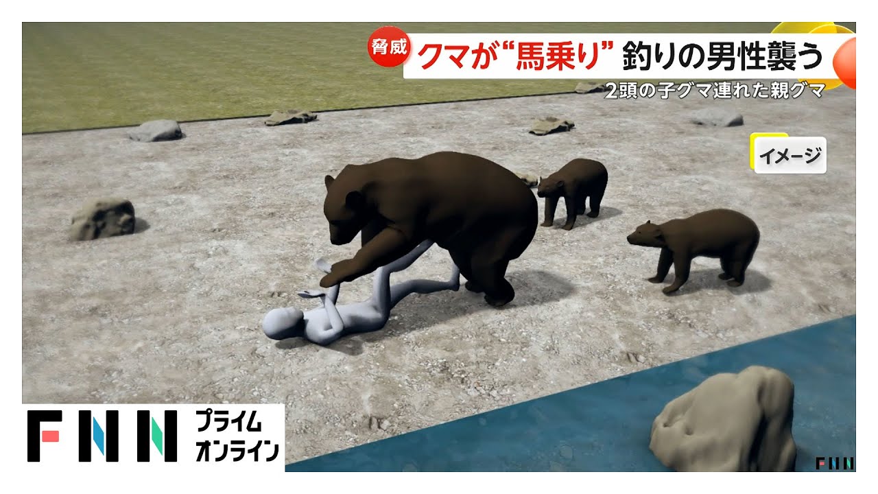 馬乗りで釣りの男性襲うクマや住宅侵入するクマ…遊歩道の観光客の目前を横切るクマも