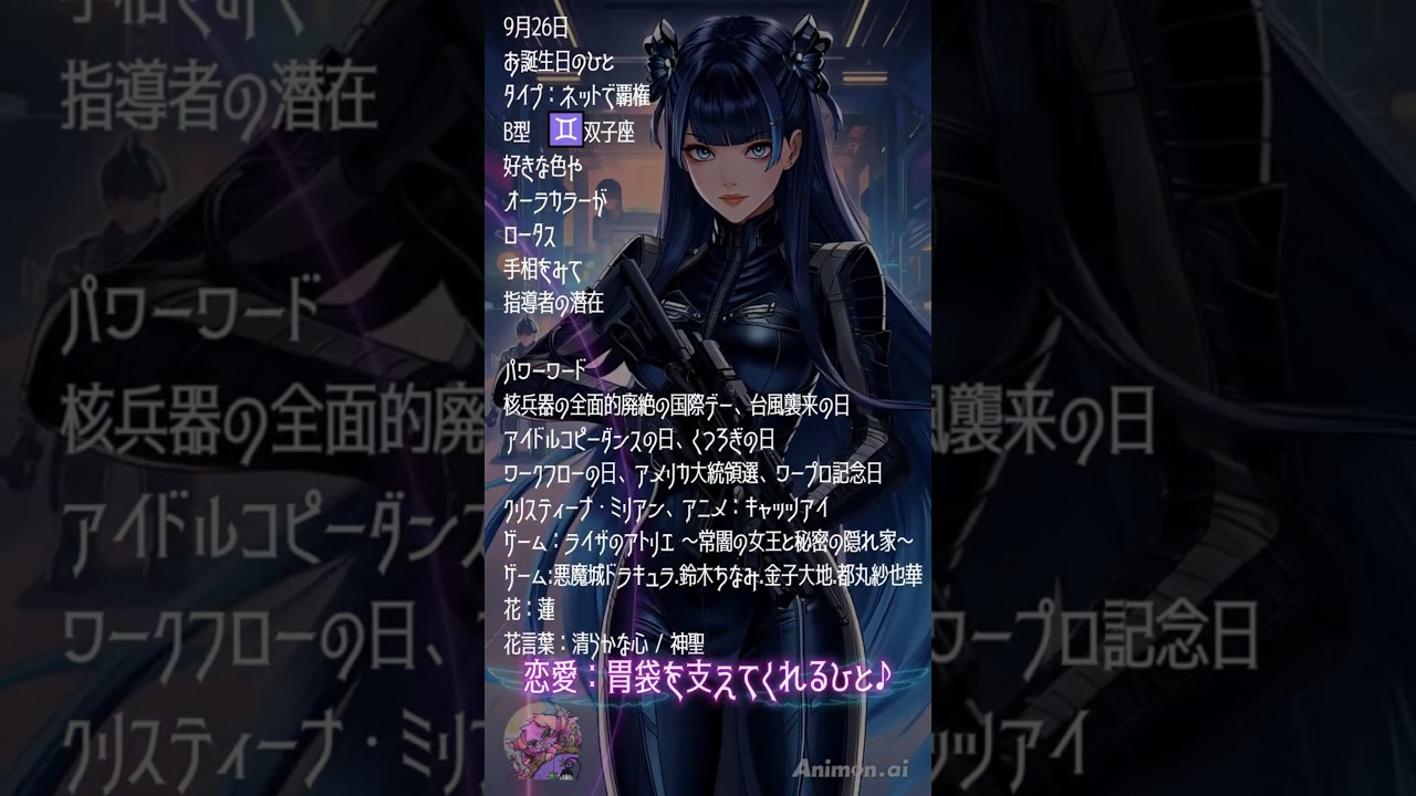 【9月26日】占術的に追い風のある時の主役！#今日の占い