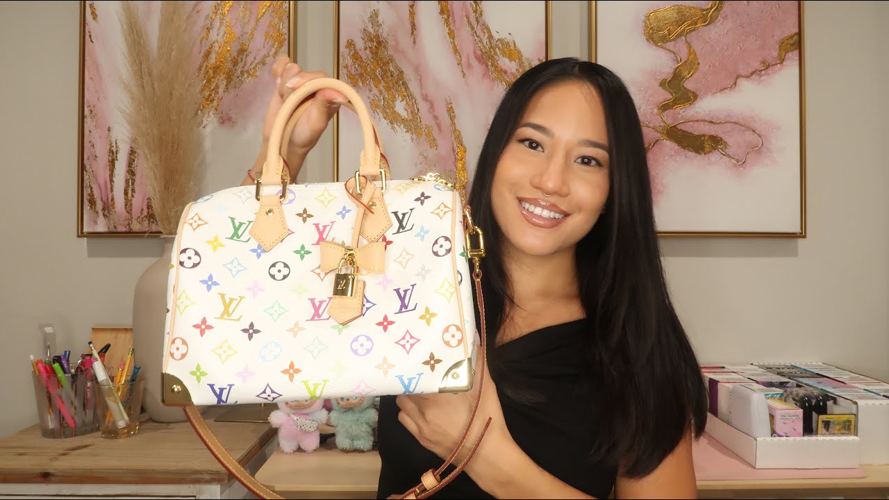 LOUIS VUITTON x MURAKAMI MULTICOLOR SPEEDY B 25 UNBOXING // MOD SHOTS