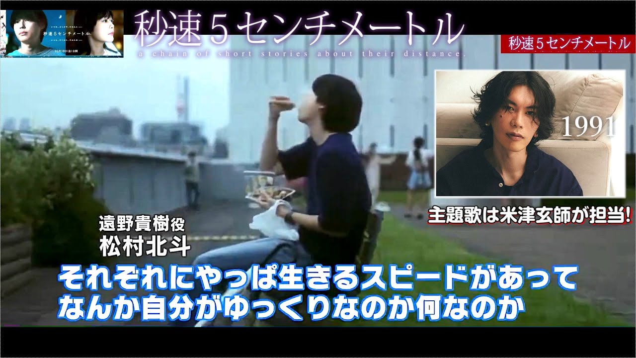 『秒速5センチメートル』松村北斗 & 高畑充希 SPインタビュー！ 主題歌は米津玄師 「1991」