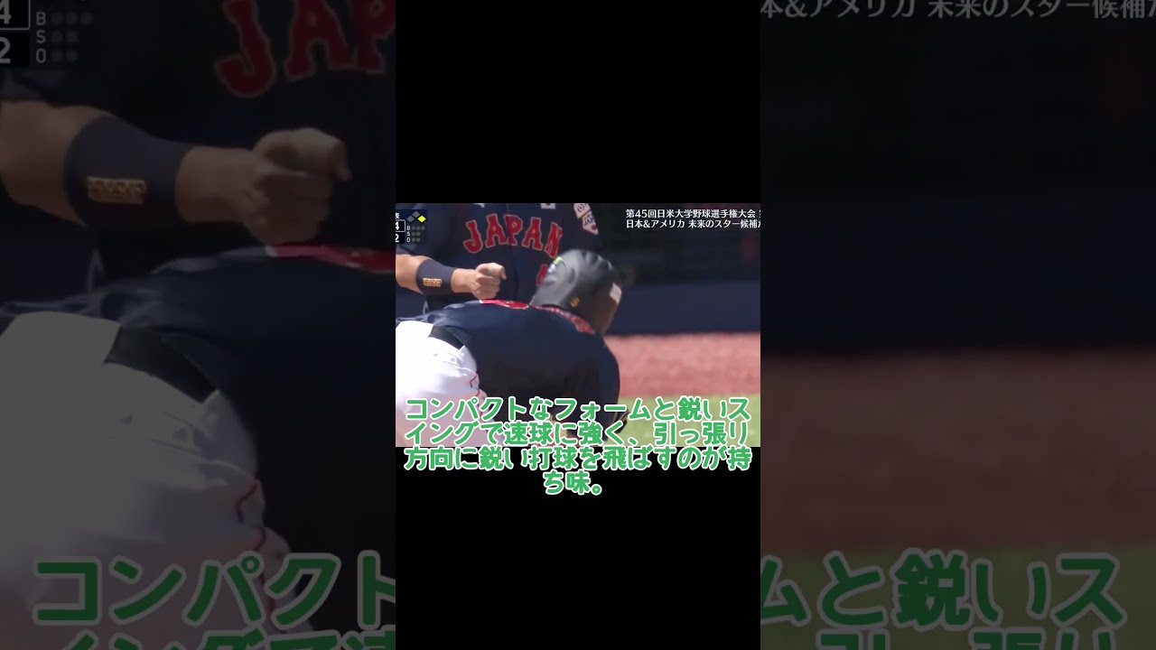 【ドラフト候補】日本大・谷端将伍の打撃センスが光る！首位打者四番サードのスカウティングレポート【プロ注目】 #shorts