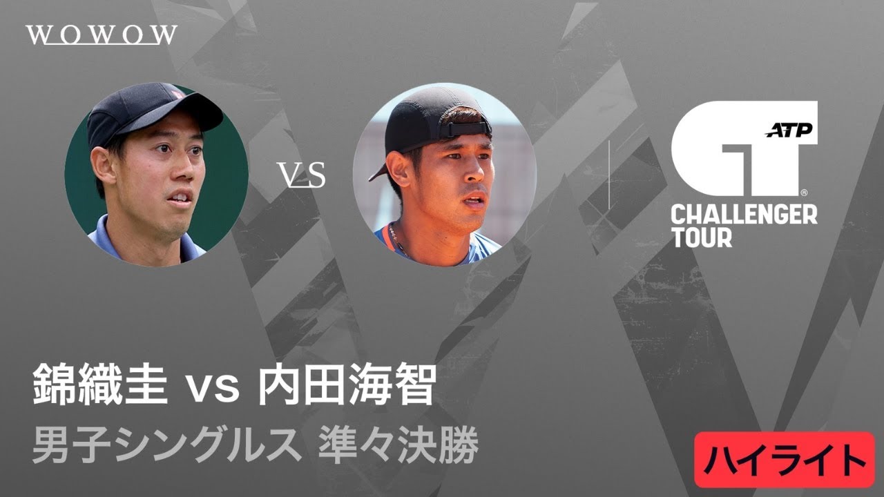 錦織 圭 vs 内田 海智 準々決勝ハイライト│男子テニス横浜慶應チャレンジャー2025【WOWOW】