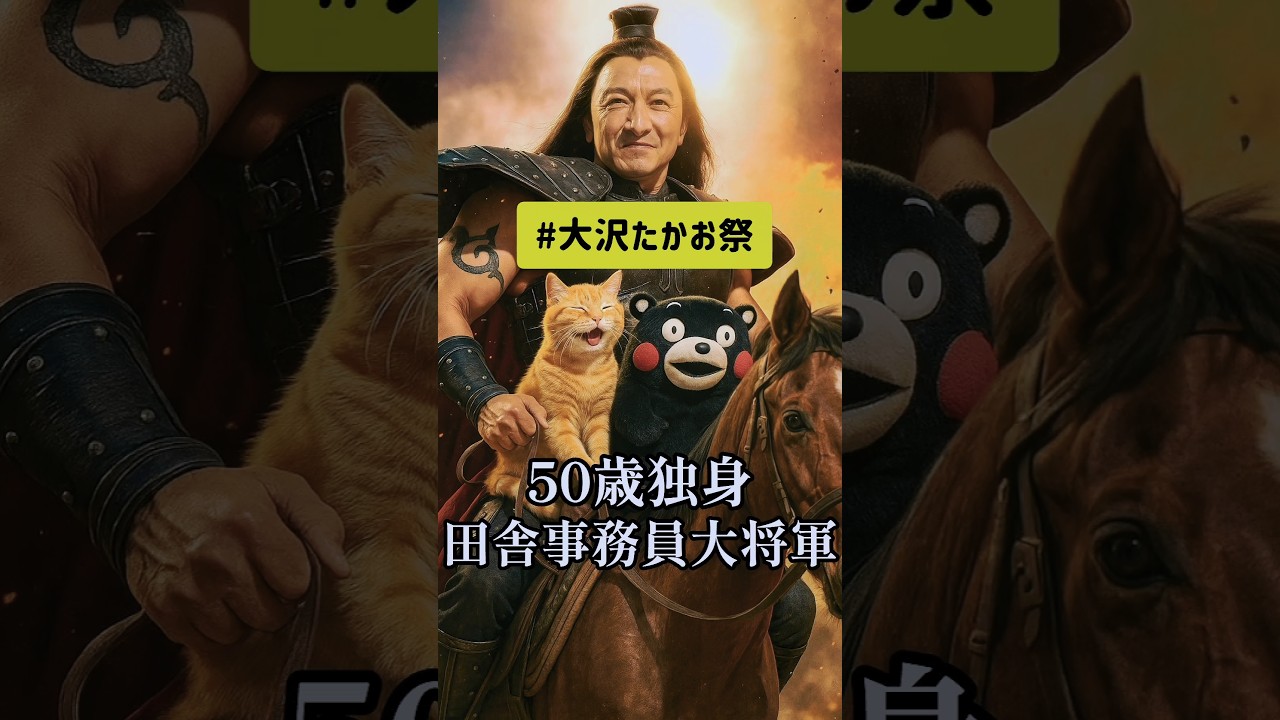 【大沢たかお祭】田舎事務員将軍と猫童の1日【天下の独身50歳】#shorts #猫のいる暮らし #田舎事務員#おじさんおばさん