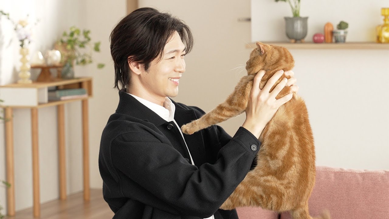 松下洸平、猫ちゃんにメロメロ！？　撮影合間のほっこりシーンも！　なないろ生命保険新CM「松下さんとねこ兎」編＋メーキング