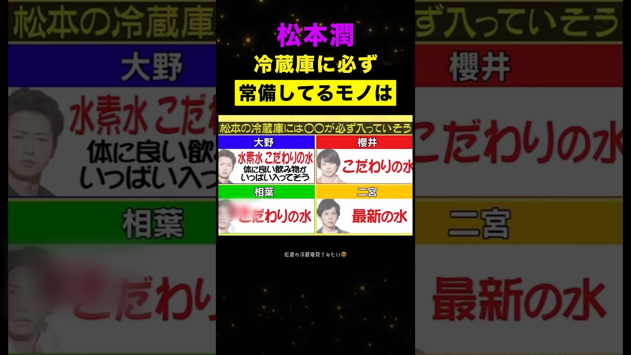 松本潤|冷蔵庫にはアレ〇〇が入ってそう#嵐 #松本潤 #shorts
