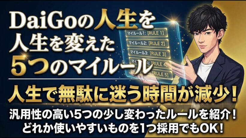 DaiGoの人生を変えた5つのマイルール