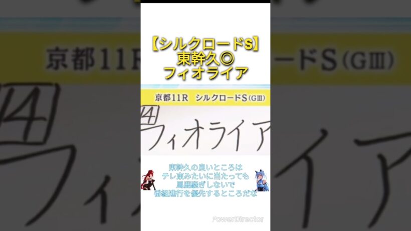 【シルクロードS2026】東幹久◎フィオライア