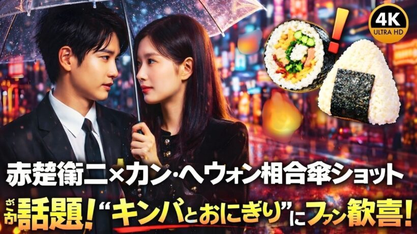 赤楚衛二×カン・ヘウォン相合傘ショットが話題！“キンパとおにぎり”にファン歓喜#赤楚衛二#カンヘウォン#相合傘