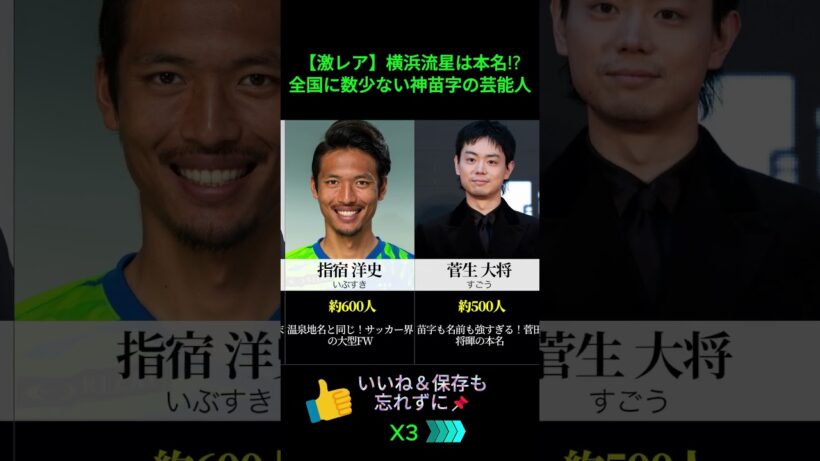 【激レア】横浜流星は本名!? 全国に数少ない神苗字の芸能人