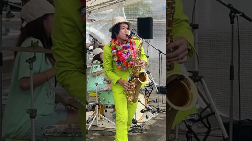 マツケンサンバⅡ/松平健（独学サックス13ヶ月時）富山駅ストリートドラマーリエイとマツケンサンバ演奏してみた  #マツケンサンバ  #sax #music #ストリートモンキーユウキ #音楽