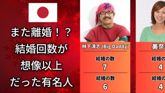 一体何回？結婚・離婚回数が桁違いの有名人TOP50【日本】