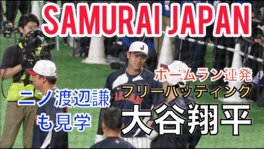 【WBC2026】大谷翔平フリーバッティング二宮和也渡辺謙も見学ホームラン連発（現地映像）