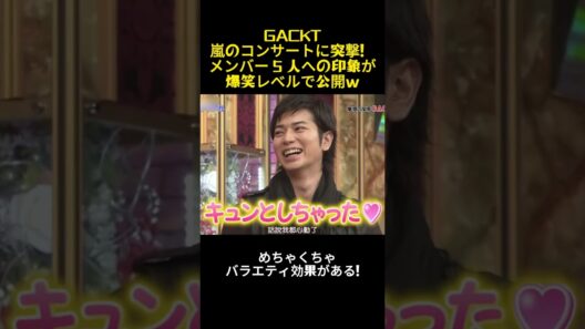 GACKT、嵐のコンサートに突撃！メンバー 5 人への印象が爆笑レベルで公開ww #お笑い #funny #芸能人 #面白い #gackt #嵐 #千鳥