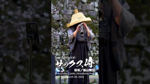 桜坂／#福山雅治 #サックス侍 #福山城 #桜まつり #路上ライブ