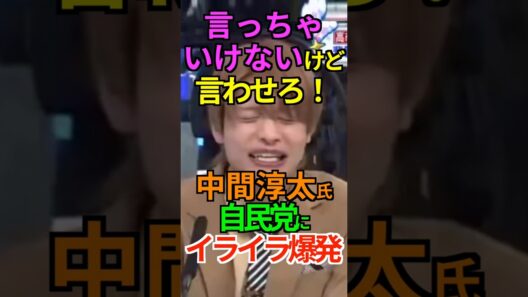【イライラ】言っちゃいけないけど言わせろ！中間淳太氏 自民党にイライラ爆発！ #中間淳太 #消費税減税 #自民党 #Shorts #ショート