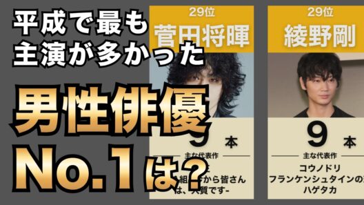 【ドラマ】平成のドラマ主演俳優ランキングTOP30！あのレジェンド俳優は何位？