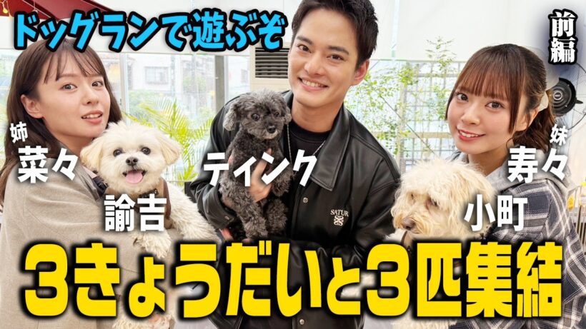 【中山優馬】３きょうだいと３匹が集結...ドッグランで遊ぶぞ【前編】