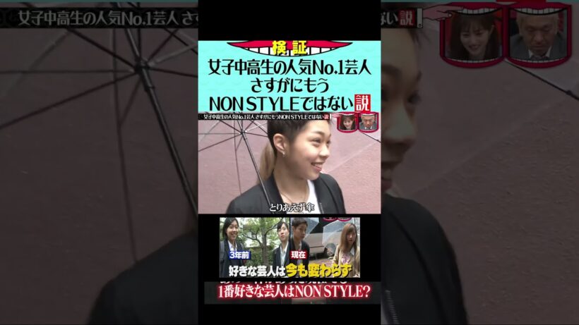 女子中高生の人気No 1芸人さすがにもうNON STYLEではない説#水曜日のダウンタウン #検証動画#検証 #検証系 #説検証  #浜田雅功 #松本人志 #shorts #funny #お笑い