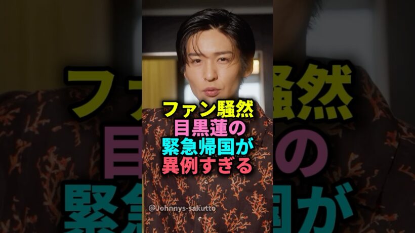ファン騒然！目黒蓮の緊急帰国が異例すぎる#ジャニーズ #目黒蓮#snowman#雑学#映画