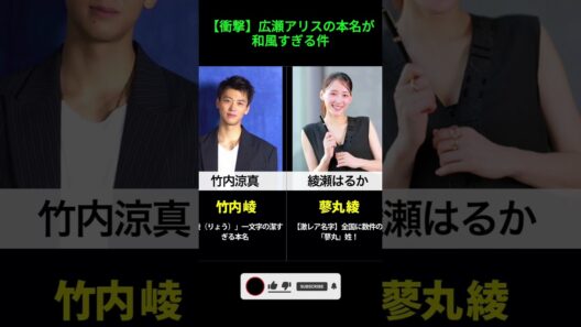 【衝撃】広瀬アリスの本名が和風すぎる件