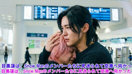 目黒蓮は、Snow Manのメンバーたちに見送られて空港へ向かった ! 目黒蓮は、Snow Manのメンバーたちに見送られて空港へ向かった !