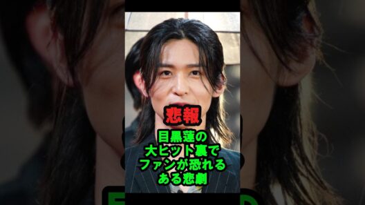 【悲報】目黒蓮の大ヒット裏で…ファンが恐れる『ある悲劇』
