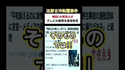 『辺野古沖転覆事件』思想と命は別...中間淳太の発言が話題。#偏向報道 #アイドル #報道問題 #shorts