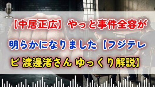 【中居正広】やっと事件全容が明らかになりました【フジテレビ 渡邊渚さん ゆっくり解説】