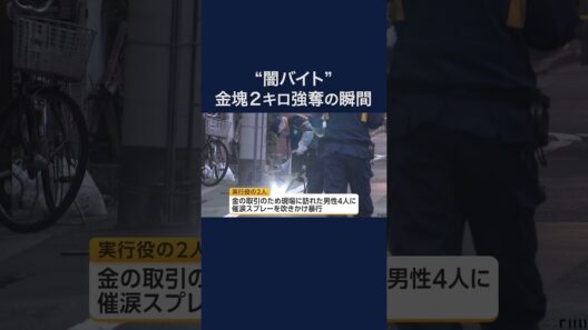 金塊2kgを強奪の瞬間　実行役の19歳の男2人を逮捕 #shorts