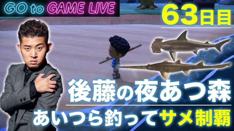 【後藤の夜あつ森】ノコギリとシュモクを釣りたいです