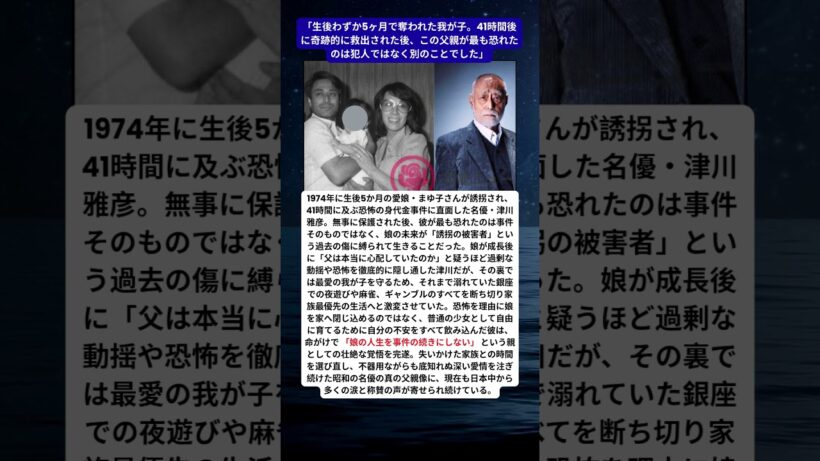【津川雅彦の覚悟】生後5か月の娘が誘拐…身代金事件の裏で大物俳優が夜遊びを捨てて貫いた“深すぎる親の愛”