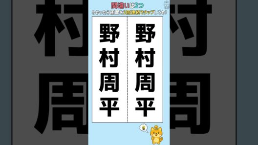野村周平の漢字の間違い探し🐾脳トレ習慣🐾🐈認知症予防🐈