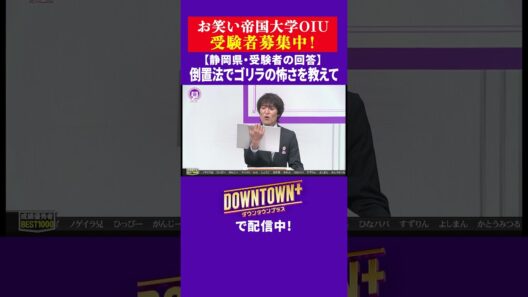 【OIU入試問題】「倒置法でゴリラの怖さを答えよ」静岡県・受験者の回答 #大喜利 #ダウンタウンプラス