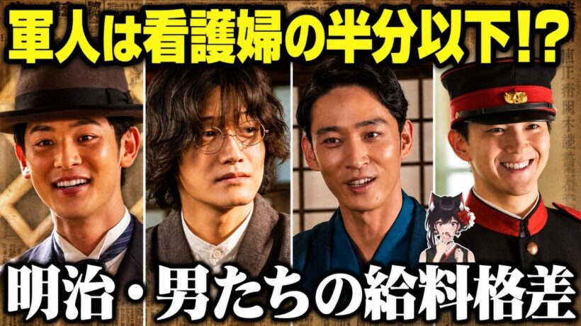【風薫る】男4人給料比較！家族は養えた？明治のリアルな物価と生活｜銀座製薬会社員／新聞記者／東京府役人／軍人のお財布事情