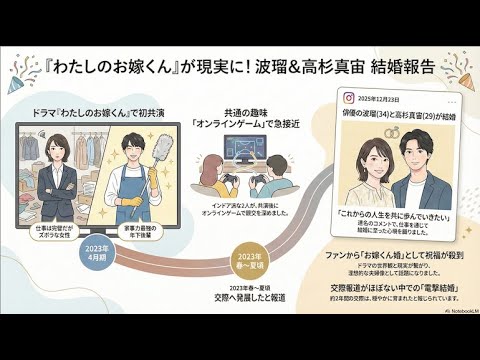 【AIが徹底解説】波瑠&高杉真宙の結婚までの道のりを解説！ #notebooklm #波瑠 #高杉真宙 #結婚 #わたしのお嫁くん