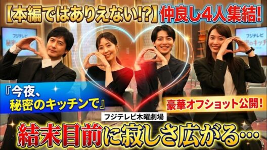 【感動の4ショット】『今夜、秘密のキッチンで』木南晴夏×高杉真宙×中村俊介×月城かなとの笑顔にファン歓喜！最終回ロスの声続出【フジテレビ】