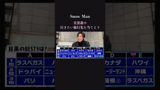 【メンバー愛】SnowManのメンバー理解度がレベチ　目黒蓮が行きたい旅行先