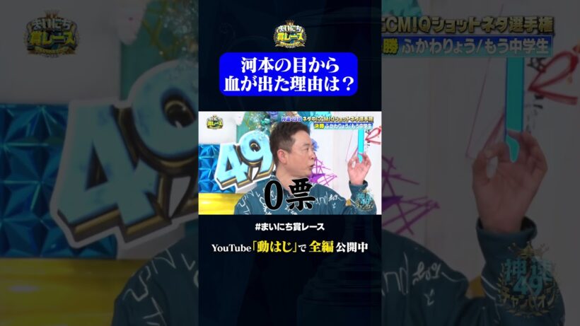 河本の目から血が出た理由…#神速49秒 #お笑い #芸人 #Qショット #コント #最速 #まい賞 #おすすめバラエティ #49秒グランプリ #shorts