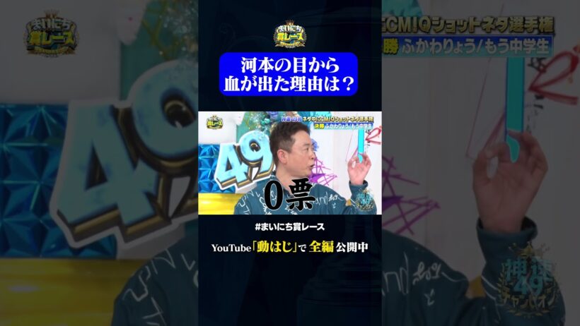 河本の目から血が出た理由…#神速49秒 #お笑い #芸人 #Qショット #コント #最速 #まい賞 #おすすめバラエティ #49秒グランプリ #shorts