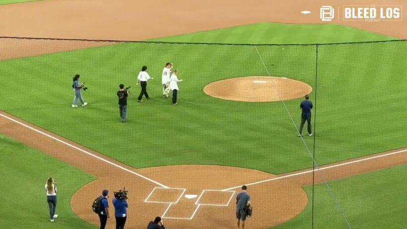 Number_i岸優太がドジャース始球式！佐々木朗希が捕手の豪華バッテリー