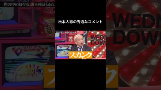 水曜日のダウンタウン　松本人志の秀逸なコメント　スカンク