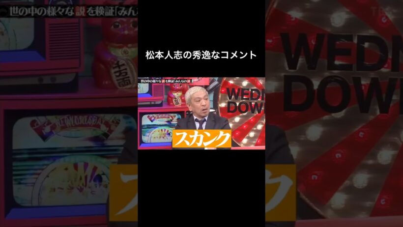 水曜日のダウンタウン　松本人志の秀逸なコメント　スカンク