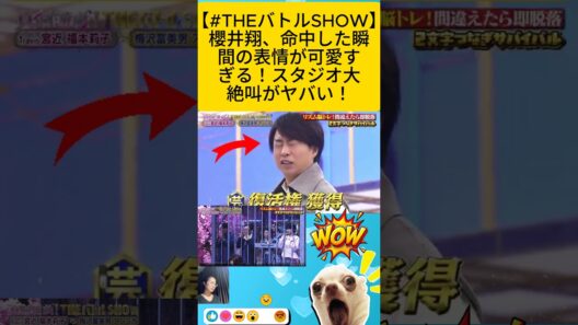【#THEバトルSHOW】櫻井翔、命中した瞬間の表情が可愛すぎる！スタジオ大絶叫がヤバい！