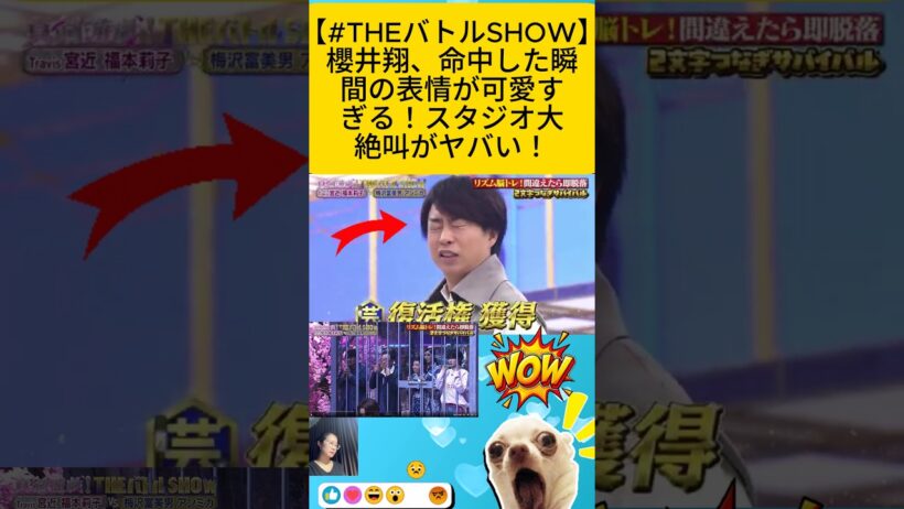 【#THEバトルSHOW】櫻井翔、命中した瞬間の表情が可愛すぎる！スタジオ大絶叫がヤバい！