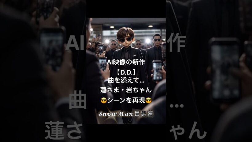 #目黒蓮#岩田剛典#PixVerse#ai#shorts#DD#SnowMan#三代目JSB  D.D.曲に合わせてみました。サングラス😎シーンを再現した映像です🙈💕