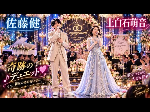 🎤💍😭✨【佐藤健 × 上白石萌音】親友の婚約祝いで奇跡のデュエット――二人の美しい歌声に会場中が驚きと感動に包まれ、鳴り止まない拍手が響いた最高のステージ🥹👏💖🎶✨
