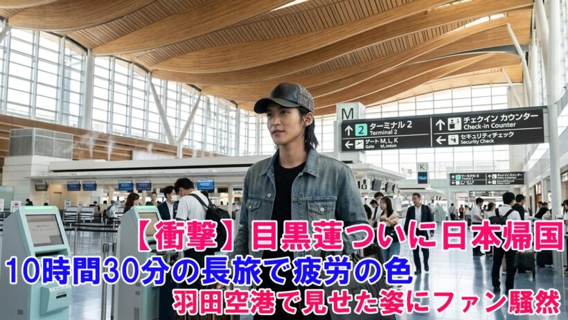 【衝撃】目黒蓮ついに日本帰国！10時間30分の長旅で疲労の色…羽田空港で見せた姿にファン騒然!